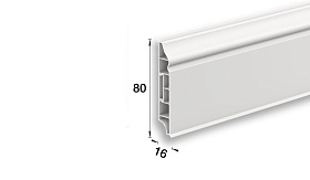 Напольный плинтус Идеал Дюра Фигурный 037 Молочно-Белый 2200мм/80мм/16мм, 1 м.п.